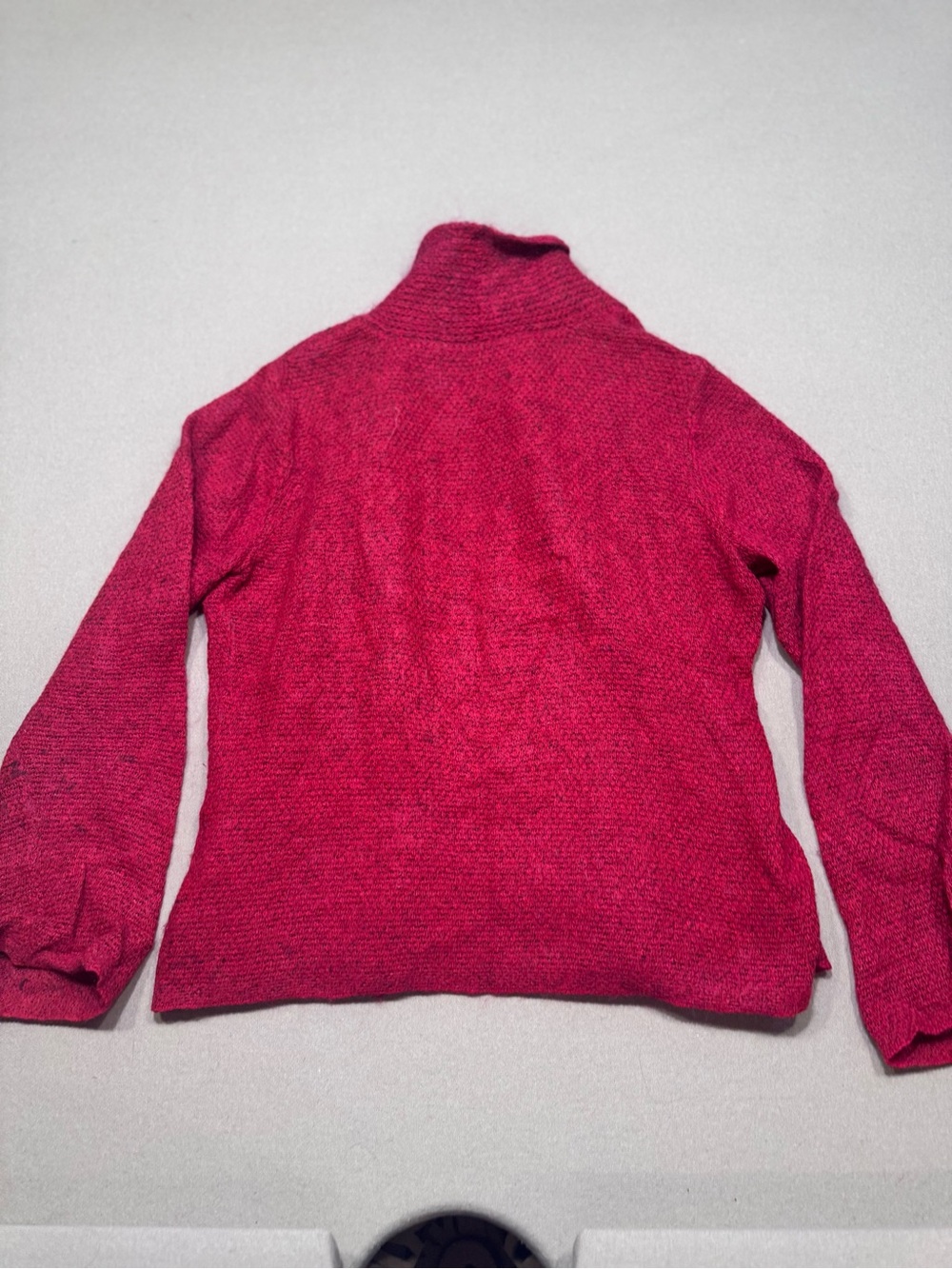 Eileen Fisher Open-Front Wool Cashmere Blend Red Knit Cardigan - Picture 2 of 6